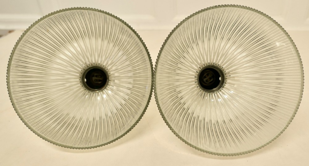 Pair of Edwardian Antique Holophane Ceiling Light Fittings  View VI