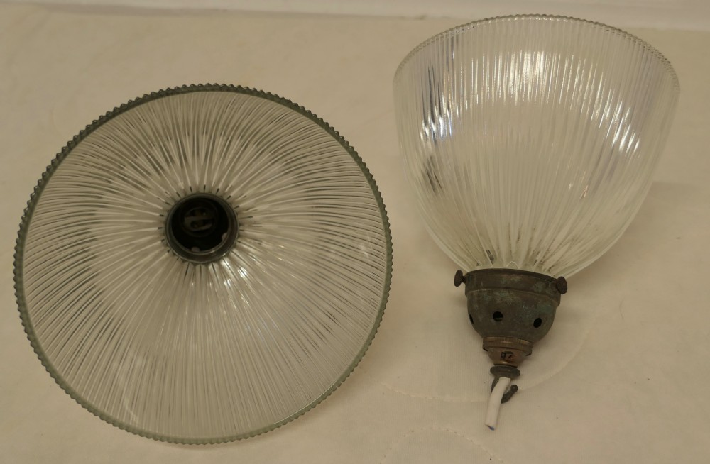 Pair of Edwardian Antique Holophane Ceiling Light Fittings  View VII