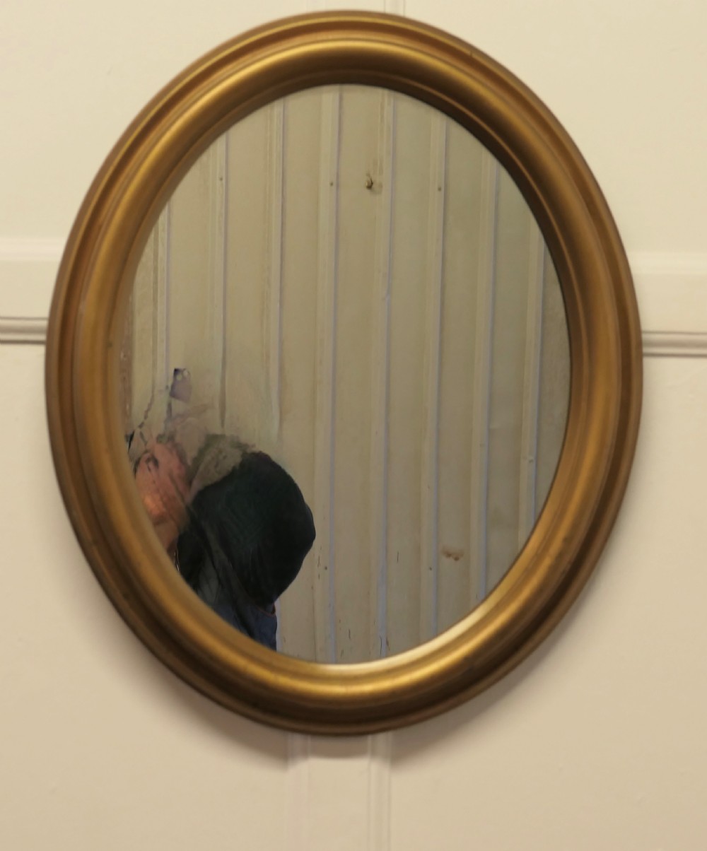 Italian Gilt Oval Mirror View II