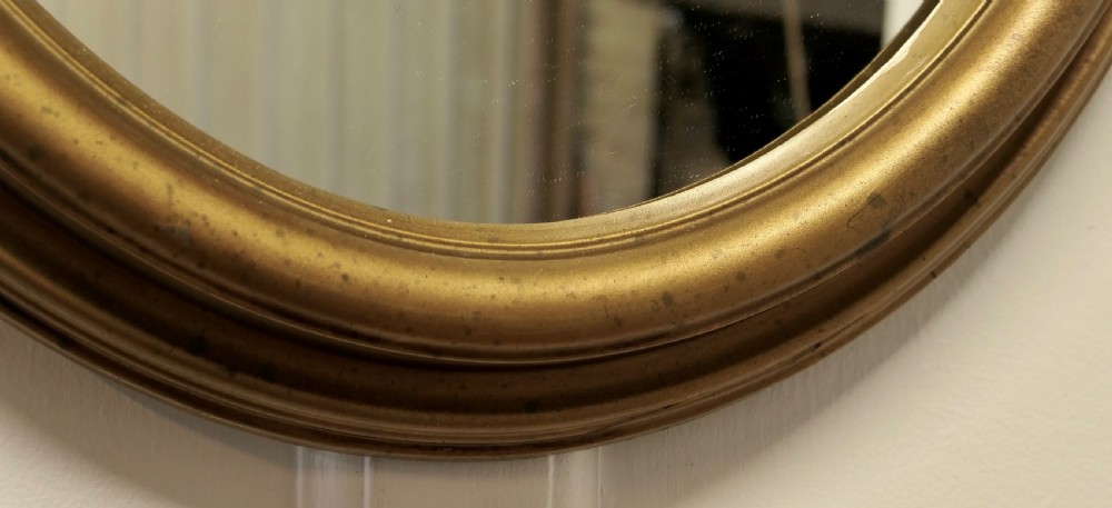 Italian Gilt Oval Mirror View III