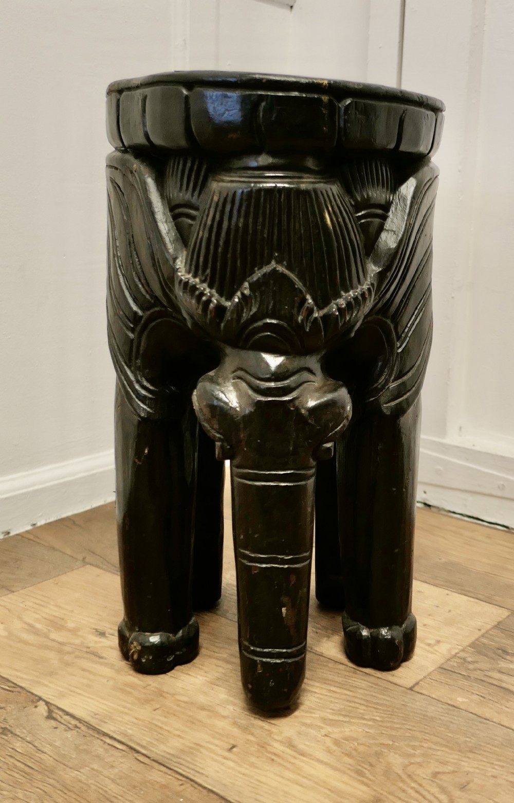 African Elephant Stool Carved from a Single Piece of Wood