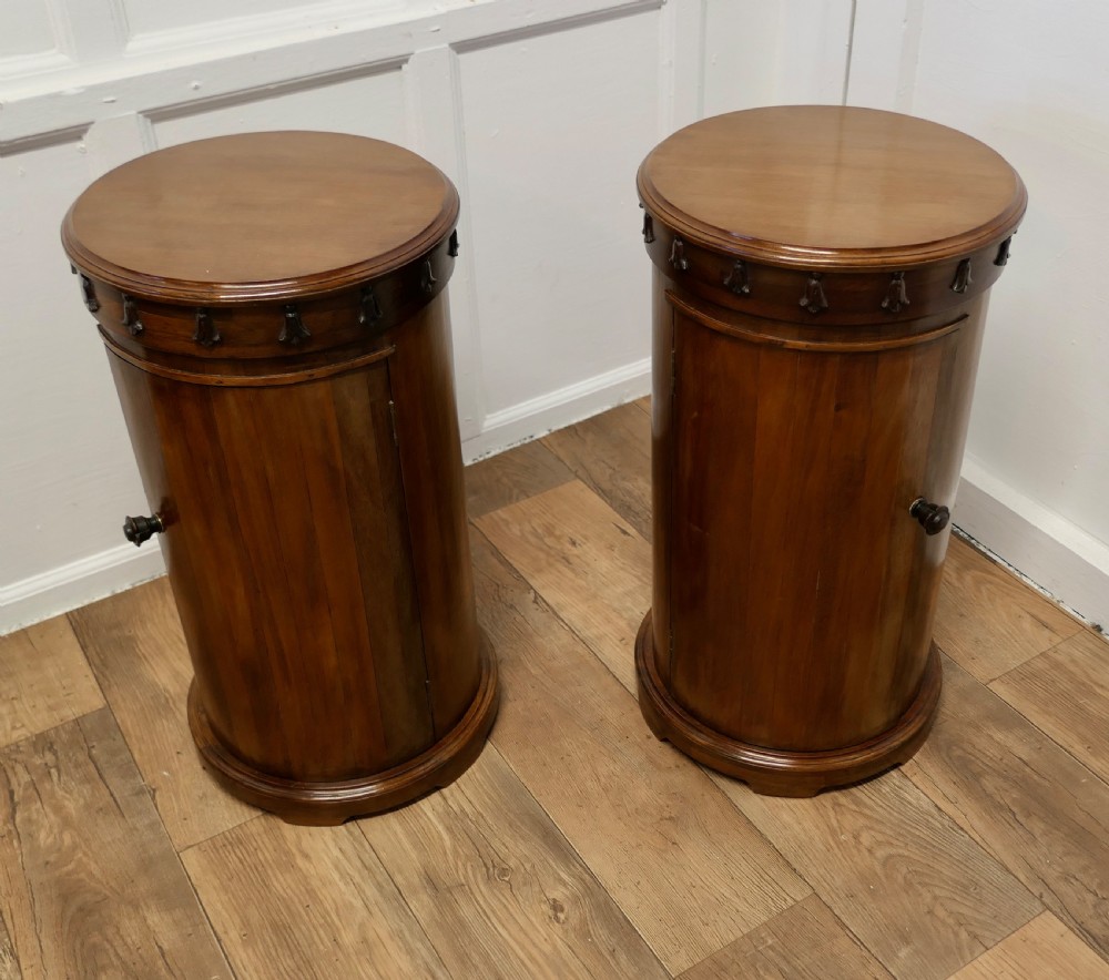 A Pair of Round Side Cabinets or Night Stands View II