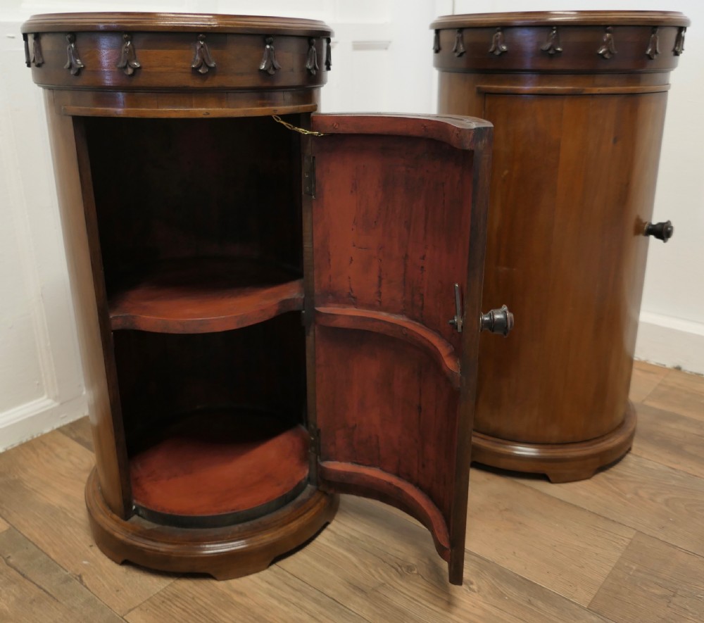 A Pair of Round Side Cabinets or Night Stands View III