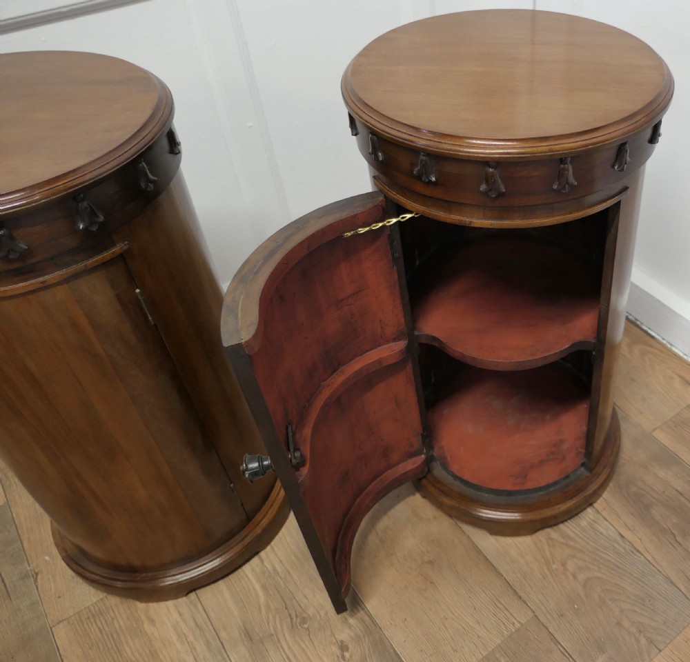 A Pair of Round Side Cabinets or Night Stands View VI