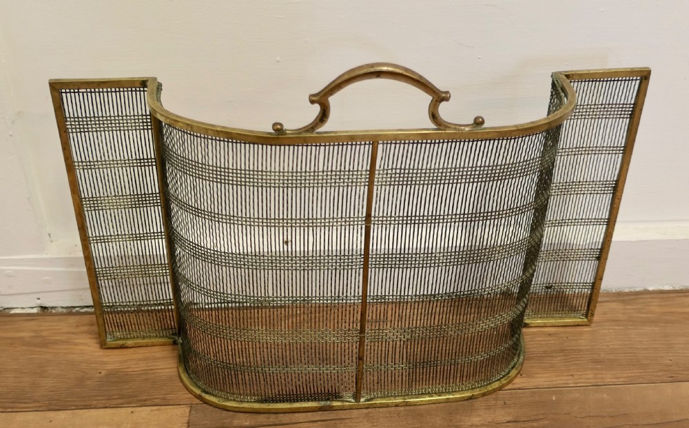 A Victorian Bowed Brass  Fire Guard View II