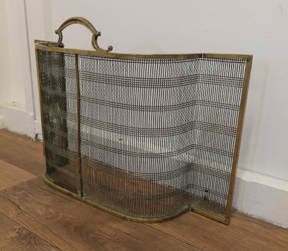 A Victorian Bowed Brass  Fire Guard View III