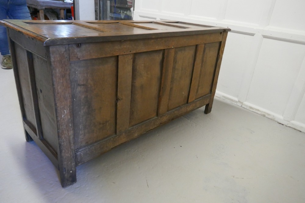 A Large 17th Century  Carved Oak Coffer  View V