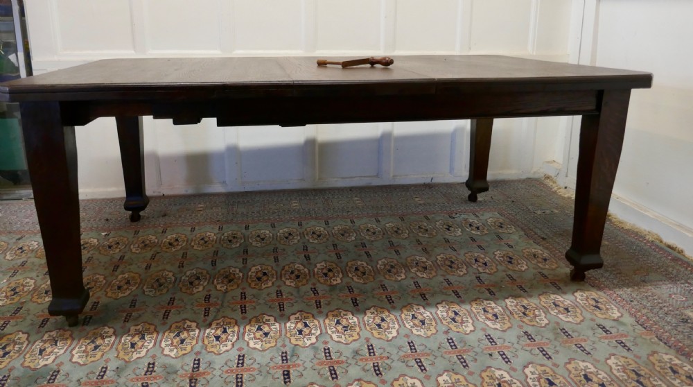 Victorian Arts and Crafts Oak Wind Out Table, Extending Dining Table  View IV