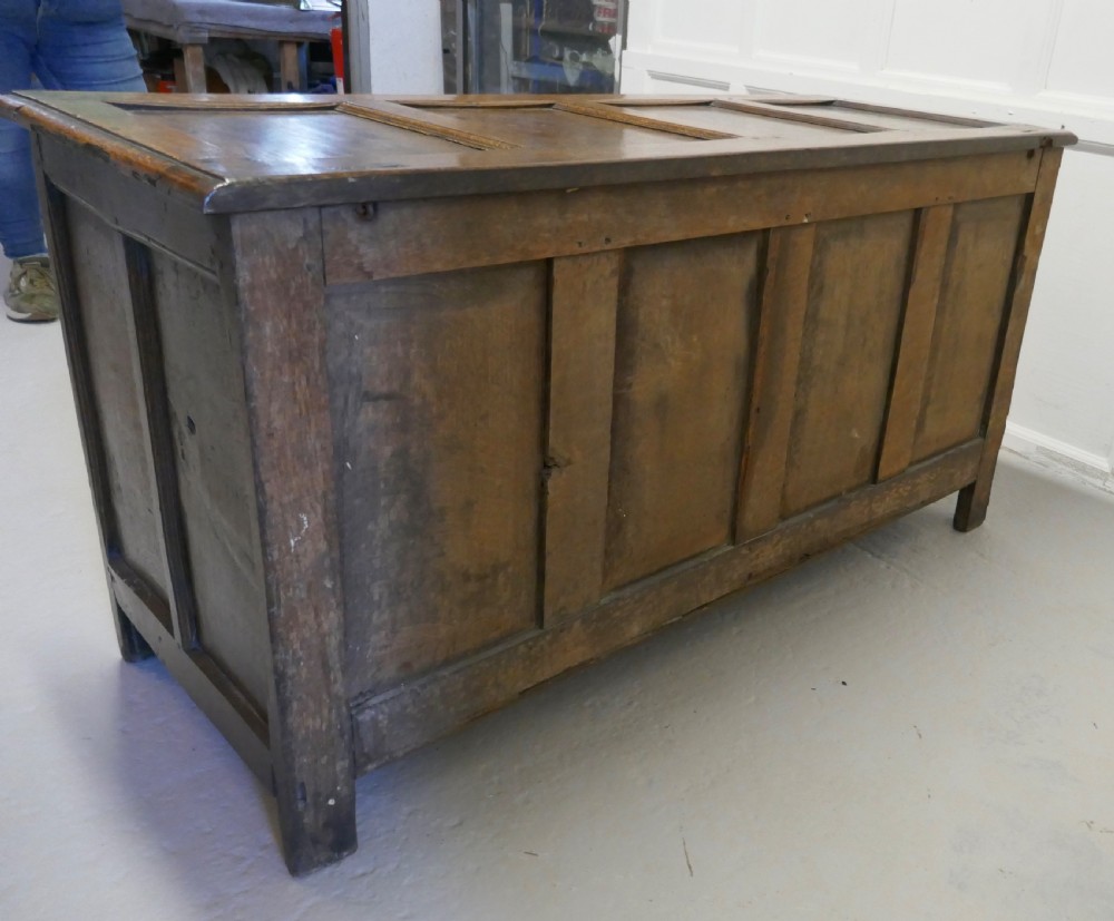 A Large 17th Century  Carved Oak Coffer  View X