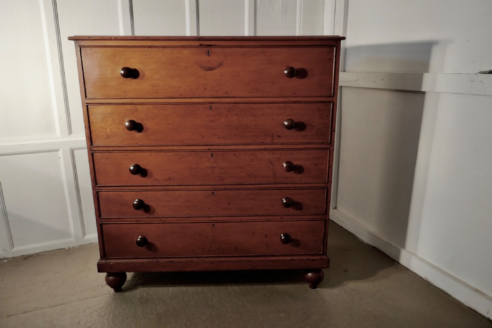 Very Large Victorian Pine Chest of Drawers, 5 Drawer Chest View III