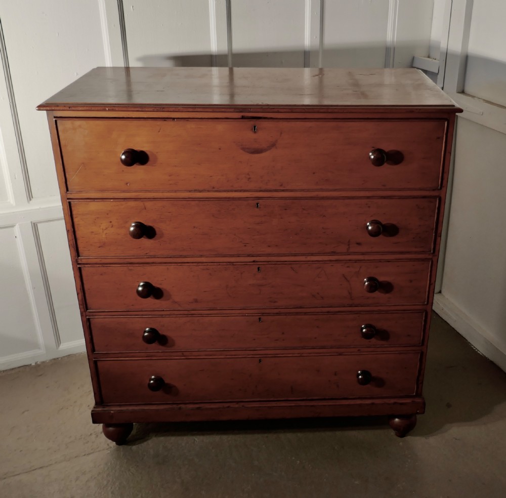 Very Large Victorian Pine Chest of Drawers, 5 Drawer Chest View IV