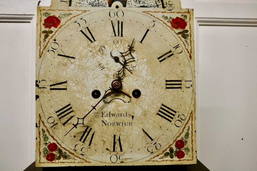 George III Country Oak Long Case Clock by John Edwards of Norwich  View VIII