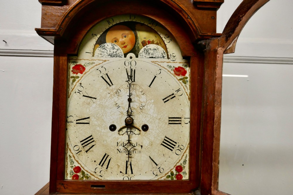 George III Country Oak Long Case Clock by John Edwards of Norwich  View XI