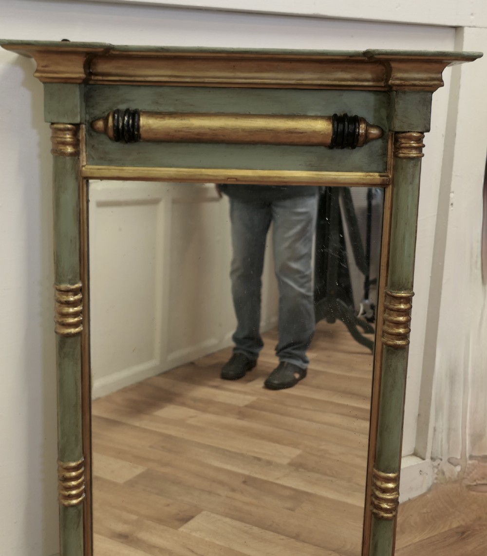19th Century Regency Moss Green Gilt Mirror or Over Mantle  View V