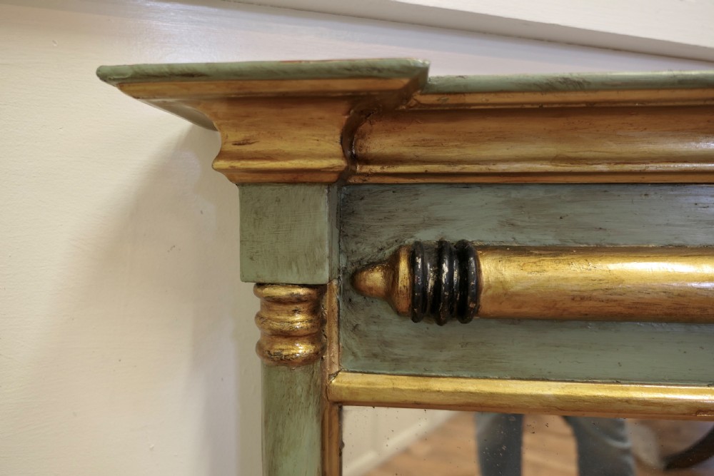 19th Century Regency Moss Green Gilt Mirror or Over Mantle  View VIII