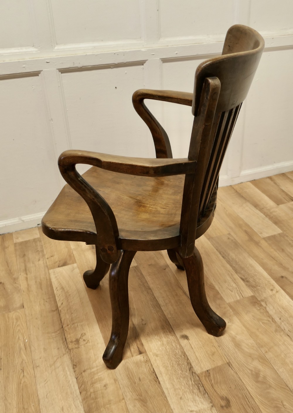 A 19th Century Swivelling Oak Office or Desk Chair  View III