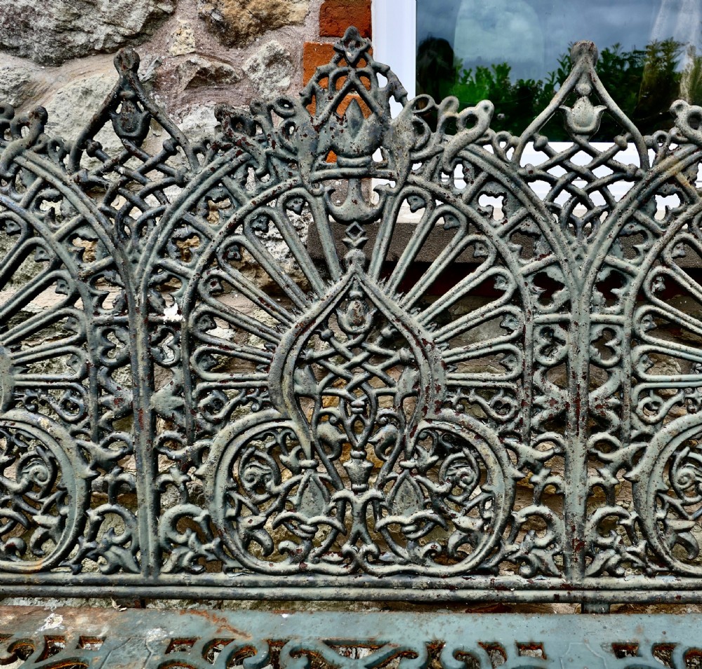 Large 19th Century Cast Iron Garden Bench 3 Seat  View VII