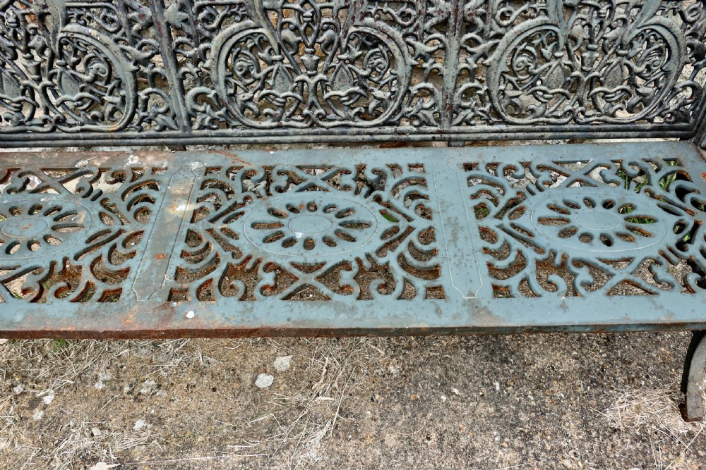 Large 19th Century Cast Iron Garden Bench 3 Seat  View VIII