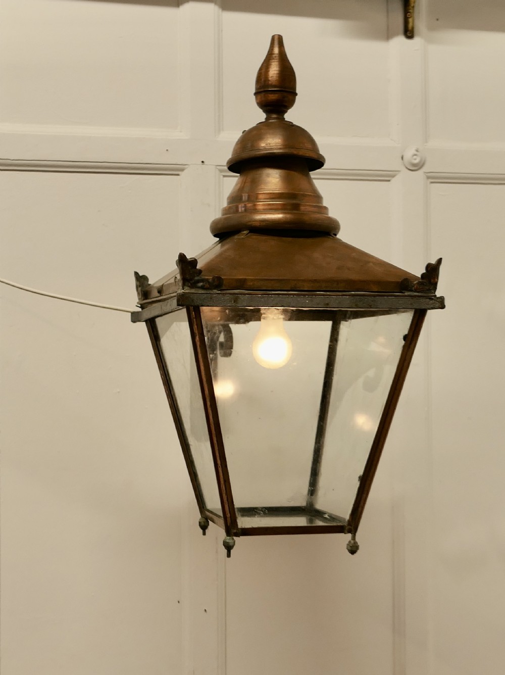 Large Copper Wall Hanging Lantern  