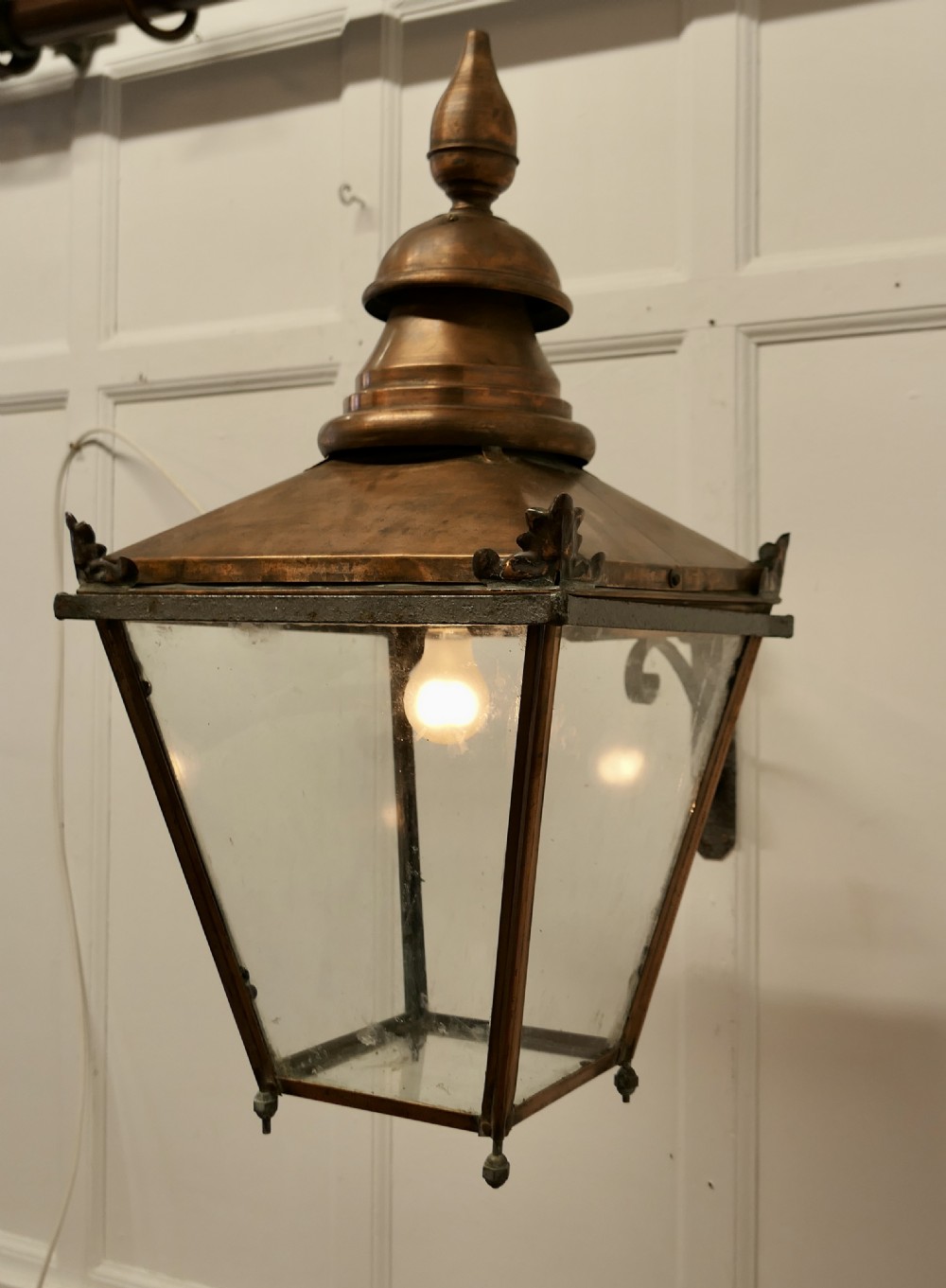 Large Copper Wall Hanging Lantern   View III