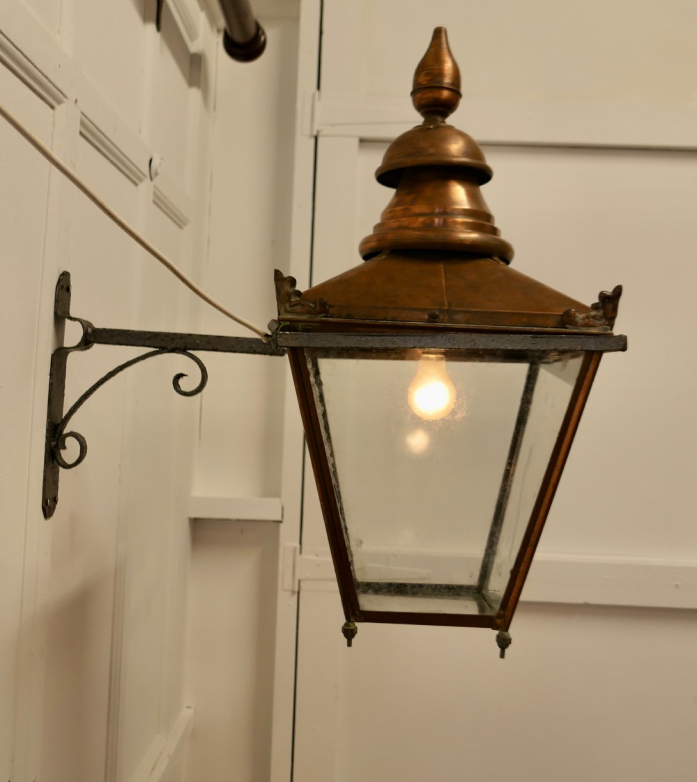 Large Copper Wall Hanging Lantern   View IV
