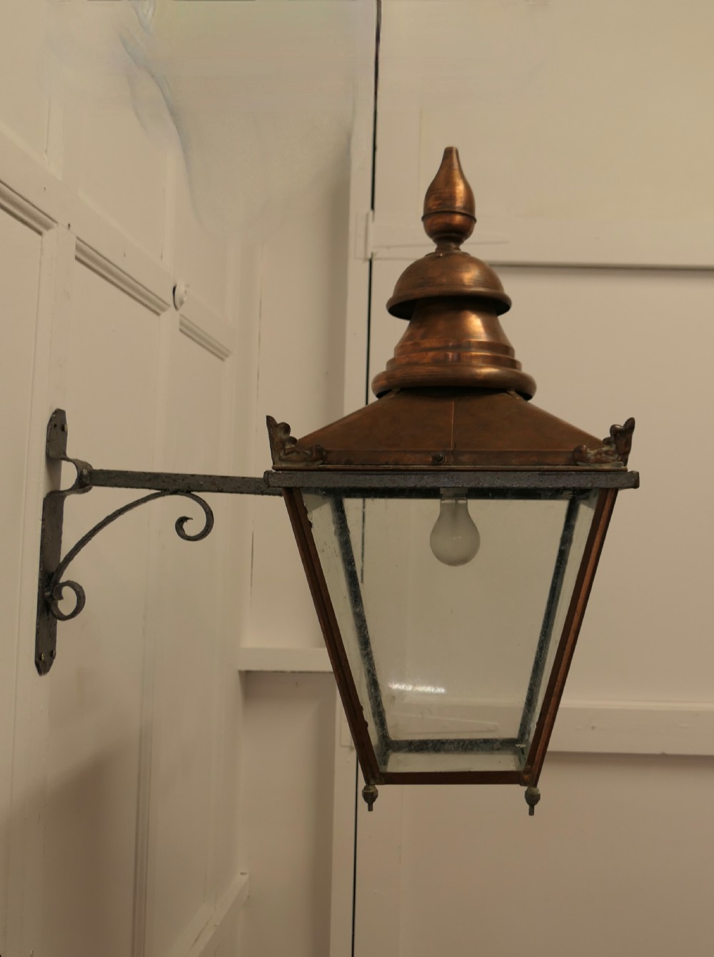 Large Copper Wall Hanging Lantern   View VIII