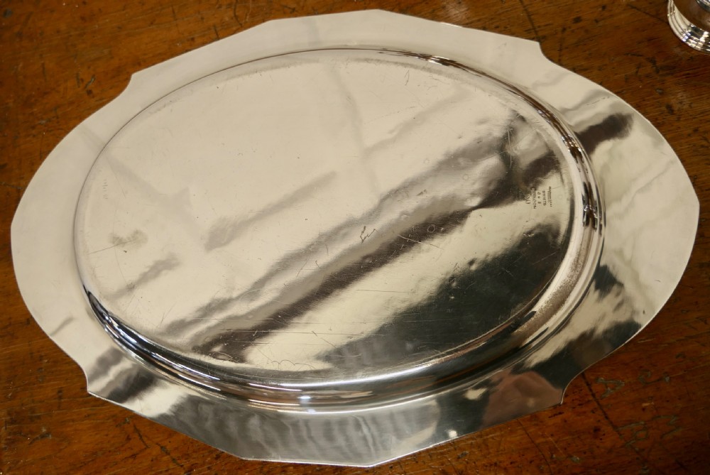 Art Deco Silver Plated Four Piece Tea Set by James Dixon and Sons with Heirloom Tray View III