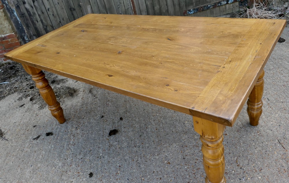 Good Size Rustic Farmhouse Table in Oak View III