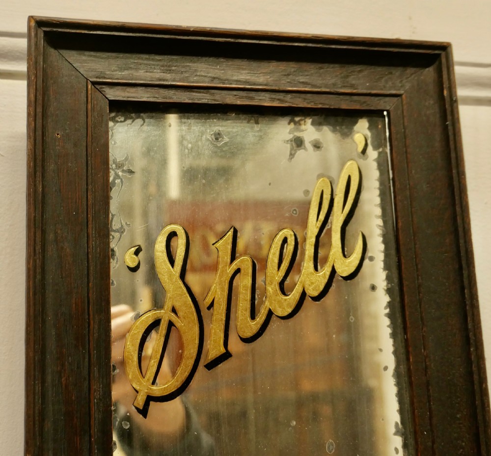 Rare Shell Motor Oil Advertising Mirror, with Royal Appointment to H M The King View IV
