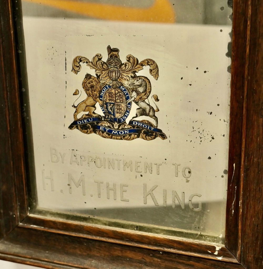 Rare Shell Motor Oil Advertising Mirror, with Royal Appointment to H M The King View VII