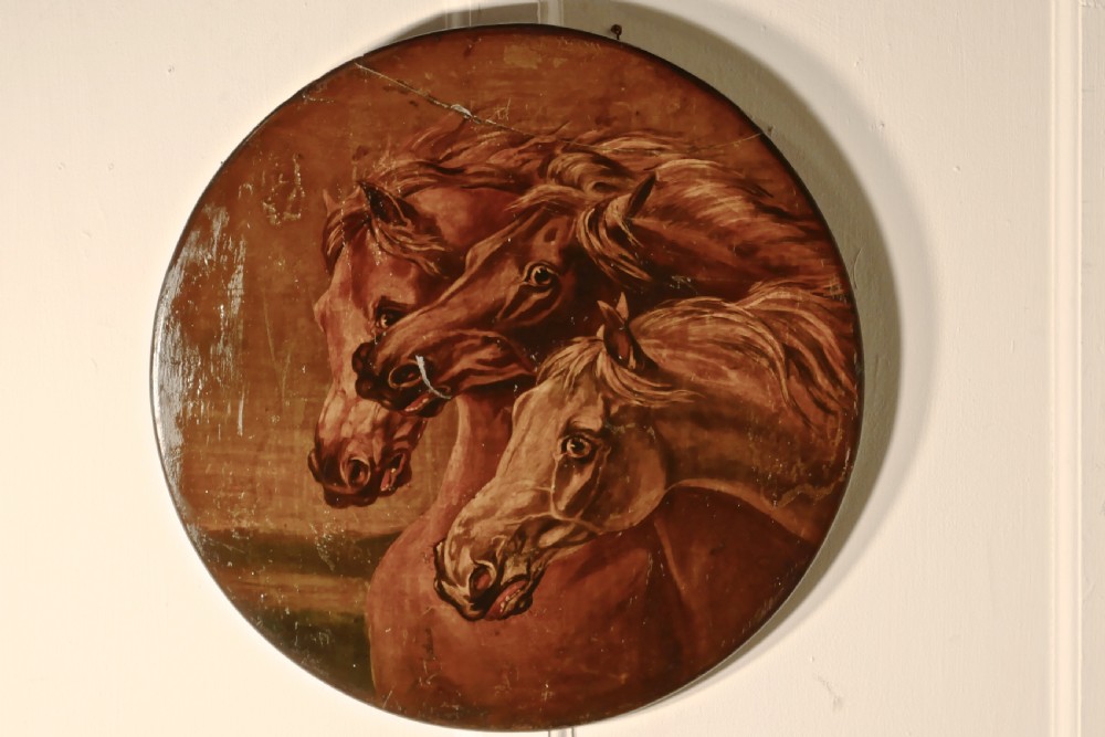 Attributed to Edwin Landseer Rare Oil Painting on Slate ‘Fearful Horses’ 