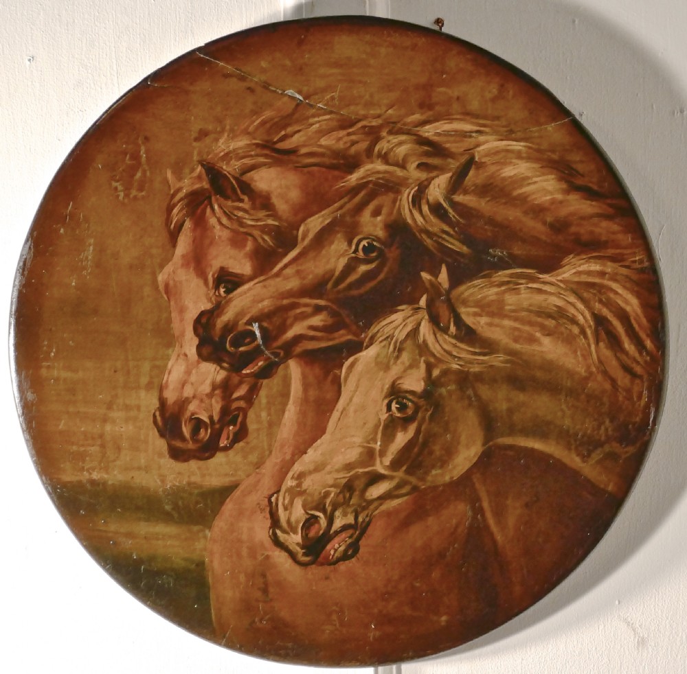 Attributed to Edwin Landseer Rare Oil Painting on Slate ‘Fearful Horses’  View II