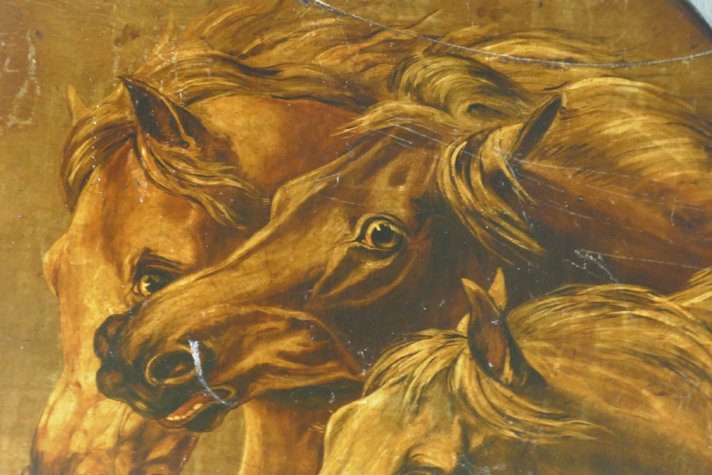 Attributed to Edwin Landseer Rare Oil Painting on Slate ‘Fearful Horses’  View IV