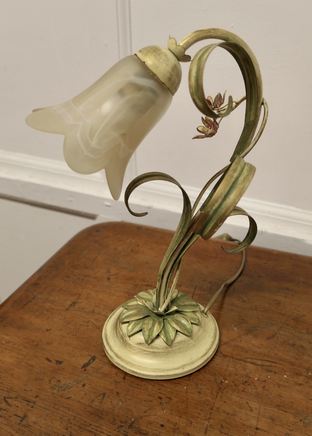 French Painted Toleware Conservatory  Table Lamp View IX