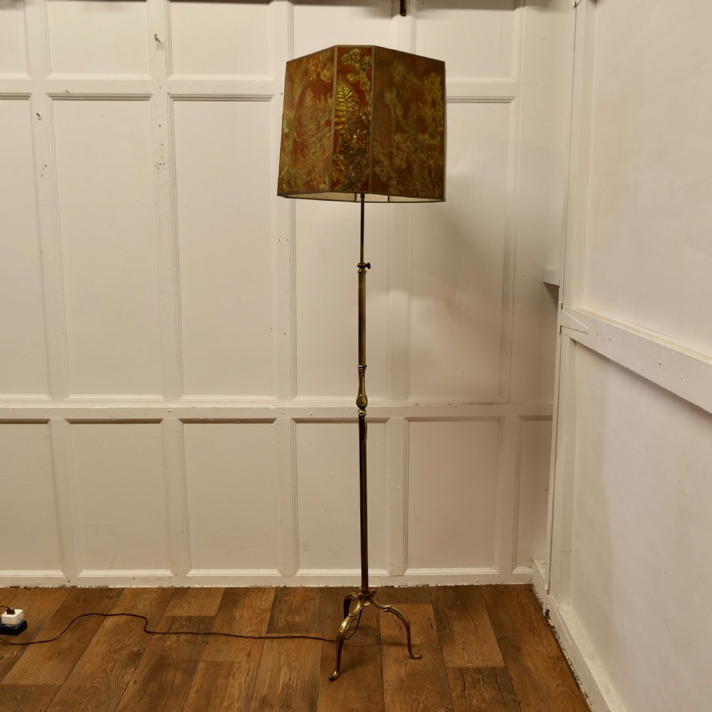 French Art Deco Extending Brass Floor Lamp, Standard Lamp View X