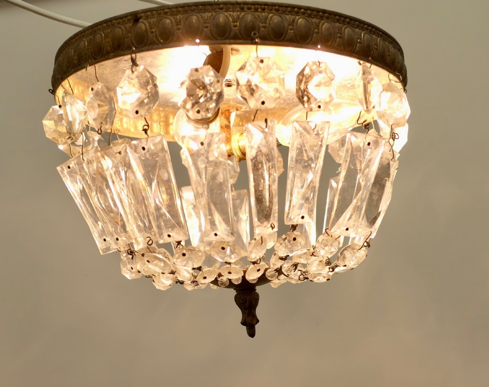 Petite French Empire Style Crystal Basket Chandelier View III
