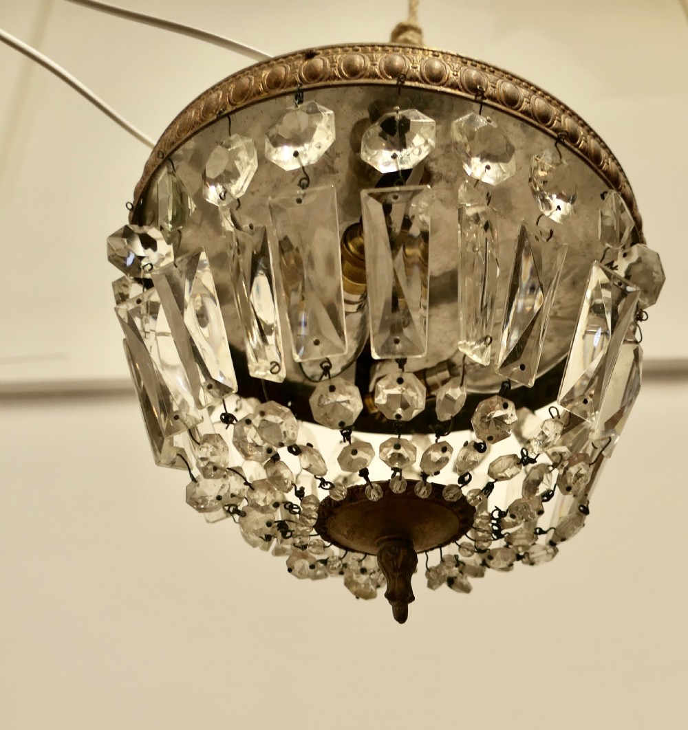 Petite French Empire Style Crystal Basket Chandelier View VII