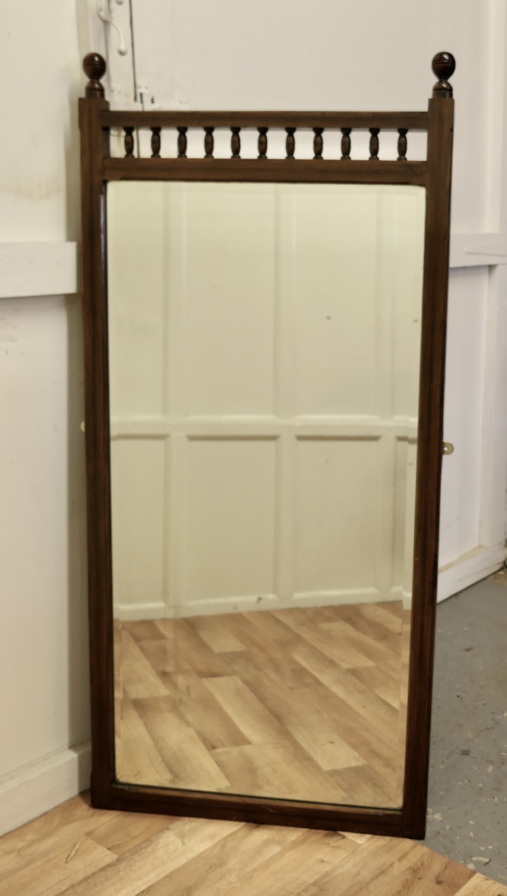 A Tall Walnut Arts and Crafts Dressing Mirror