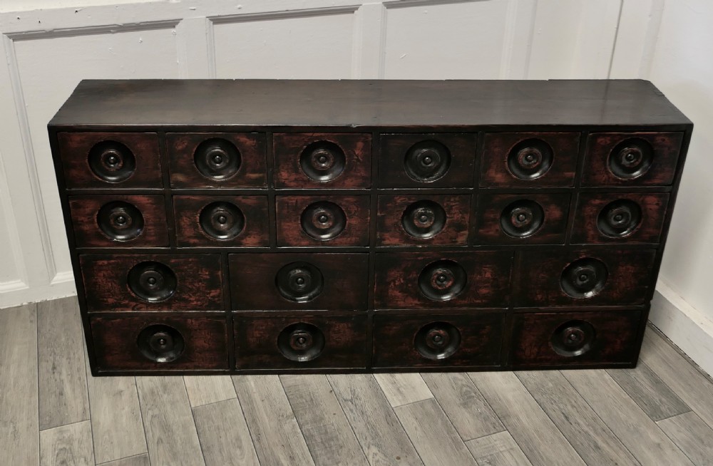 19th Century Chemist Drawers 20 Drawer Pharmacists Cabinet View II