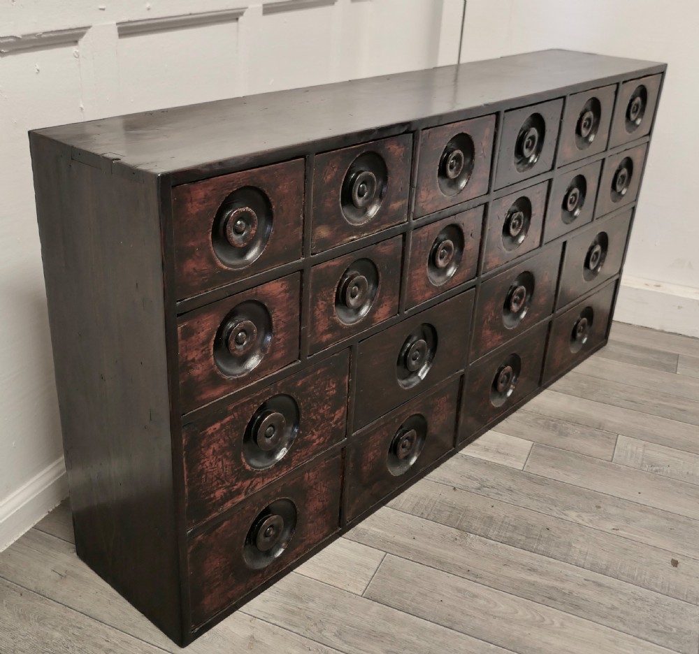19th Century Chemist Drawers 20 Drawer Pharmacists Cabinet View III