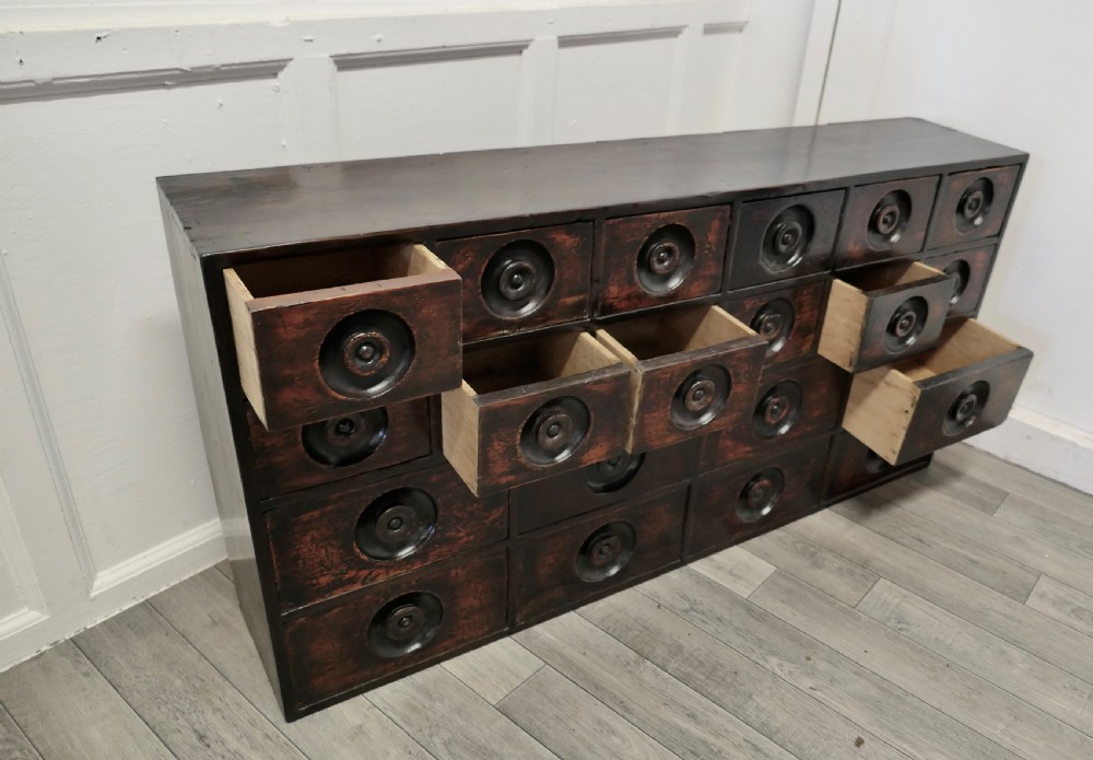 19th Century Chemist Drawers 20 Drawer Pharmacists Cabinet View IV