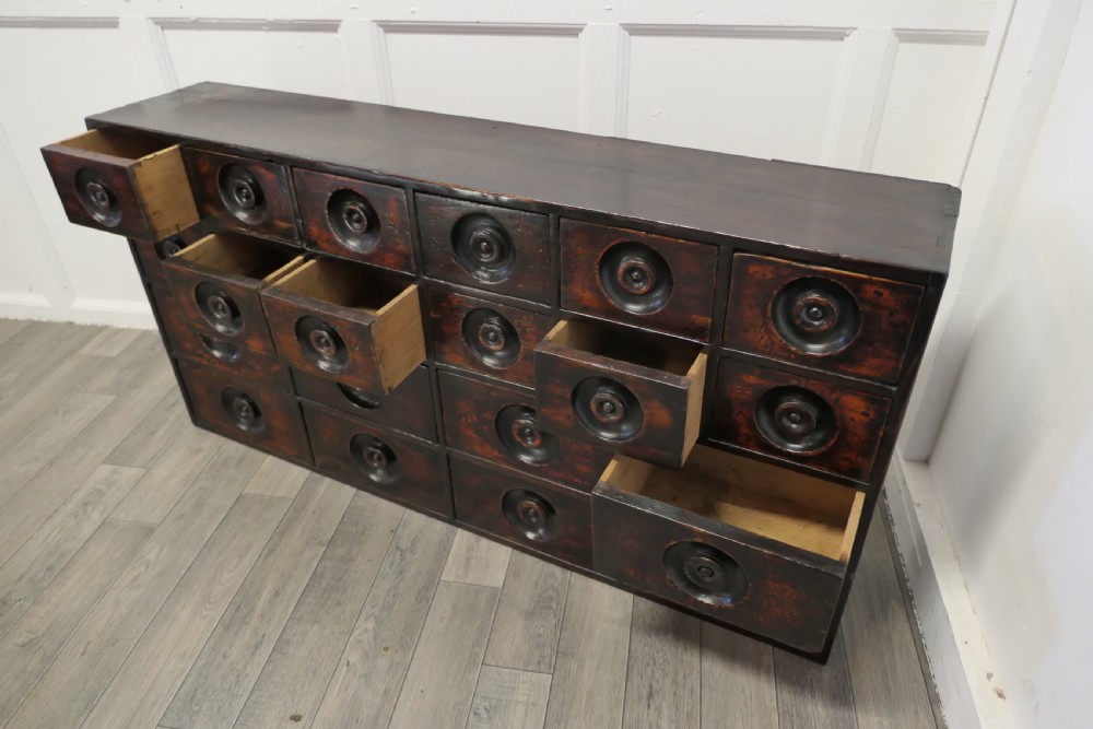 19th Century Chemist Drawers 20 Drawer Pharmacists Cabinet View V