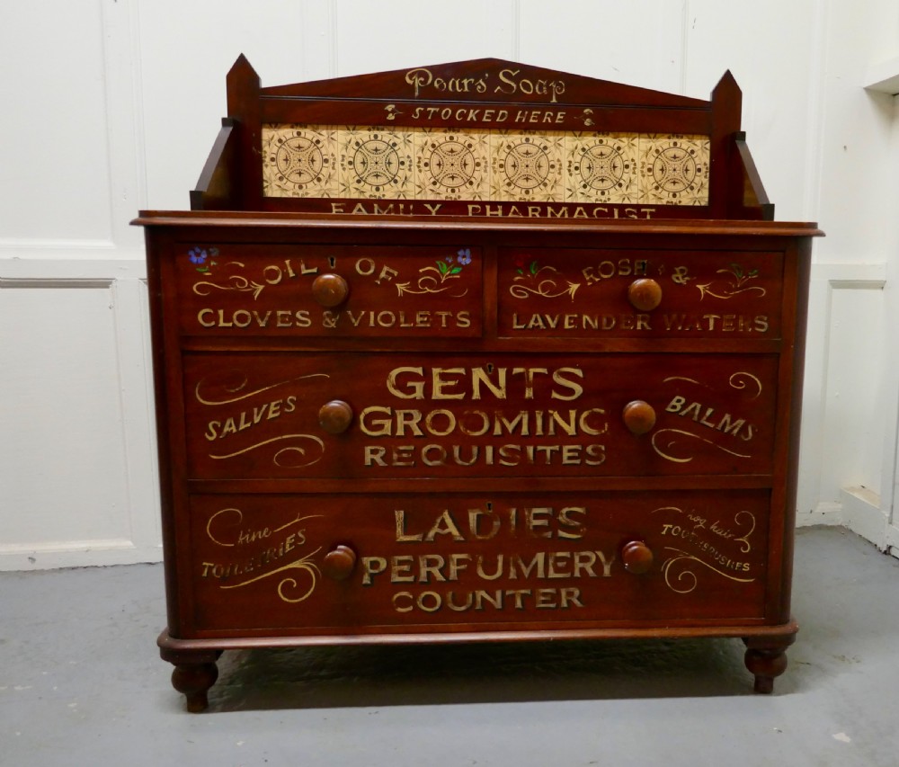 Victorian Sign Painted Chemist’s Chest of Drawers View III