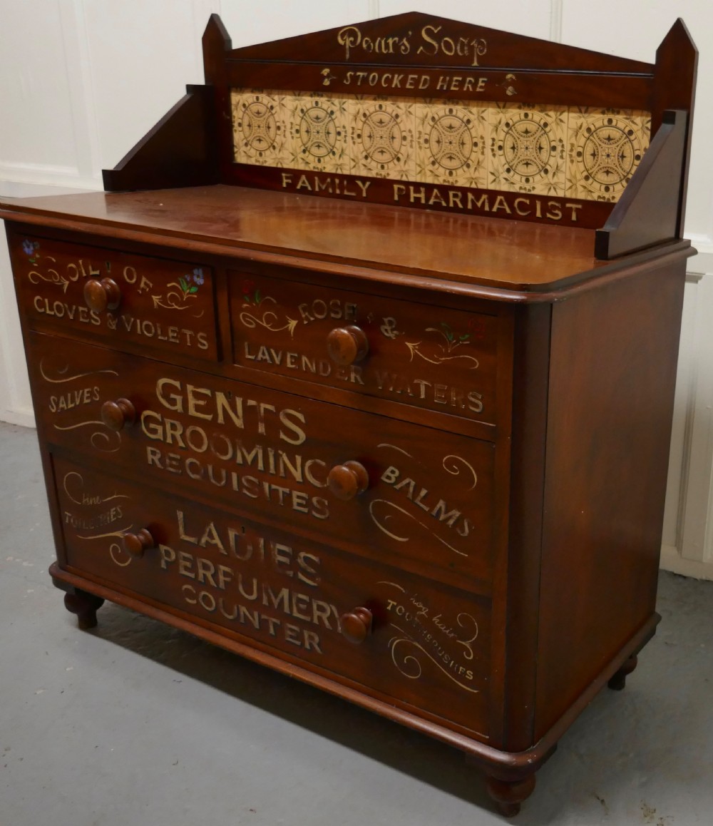 Victorian Sign Painted Chemist’s Chest of Drawers View VII