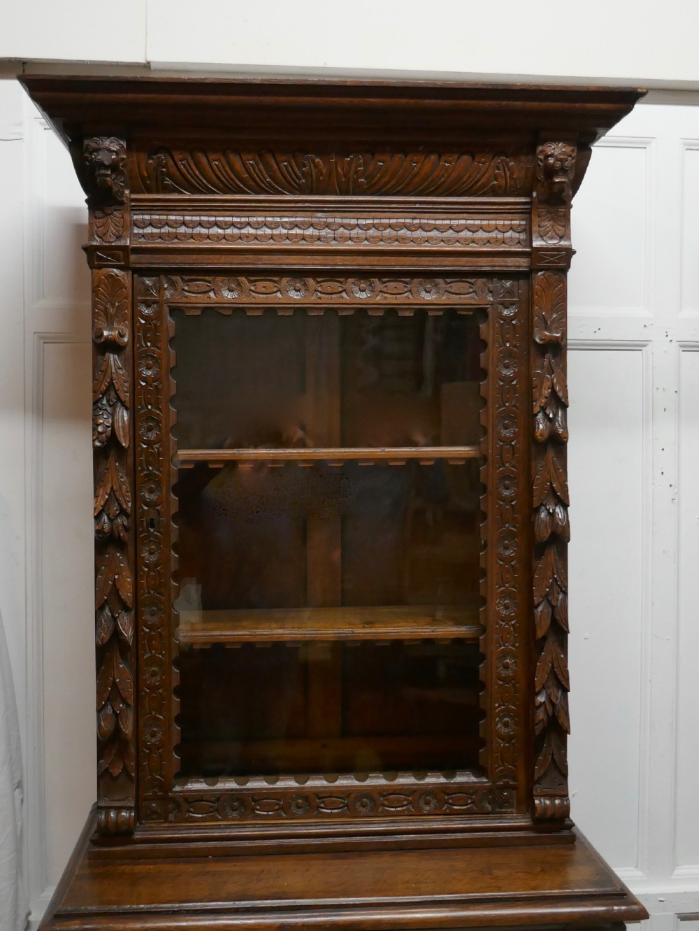 A Pair of French Carved Gothic Oak Bookcases View V