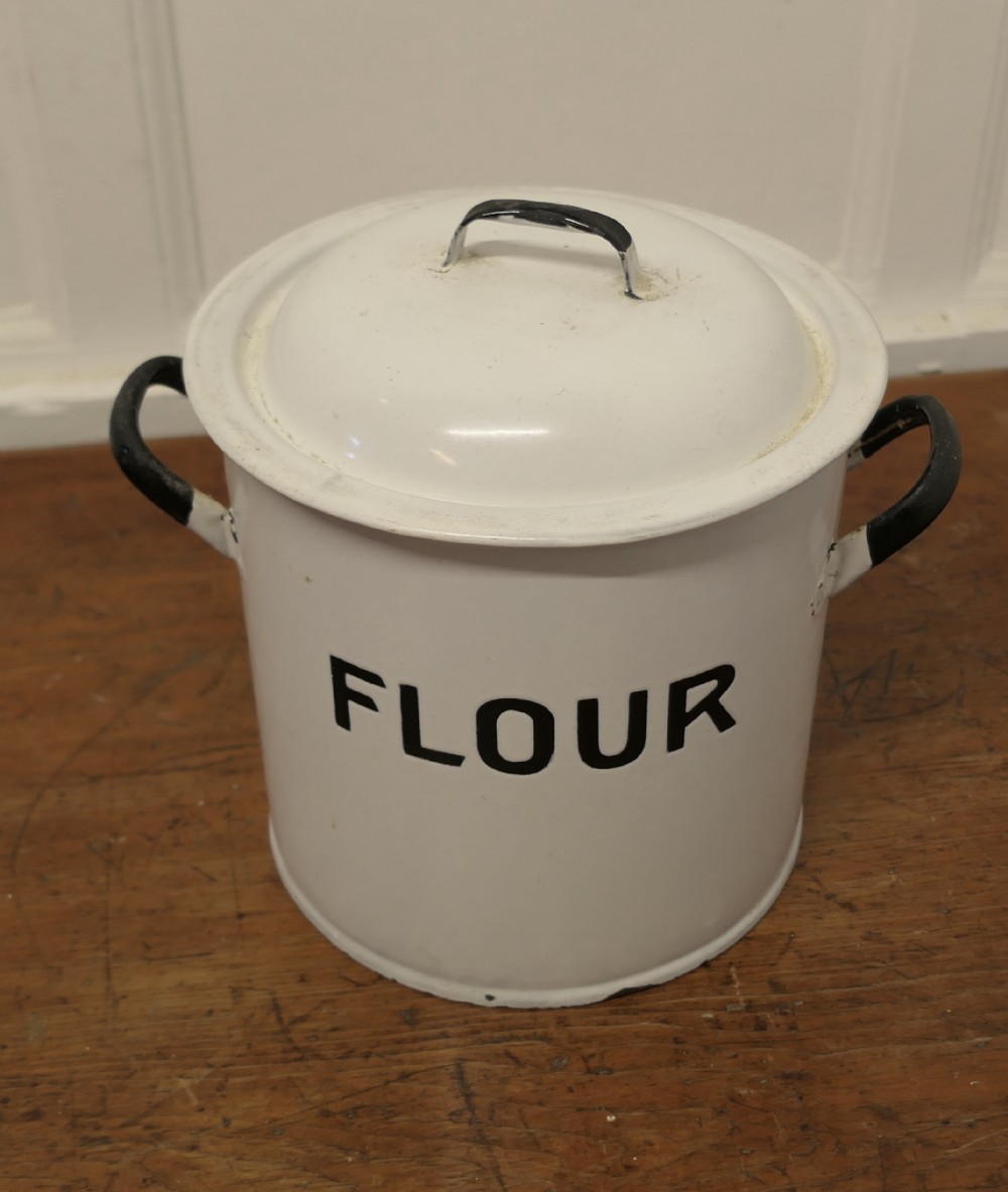 Lovely Enamel Flour Food Canister 