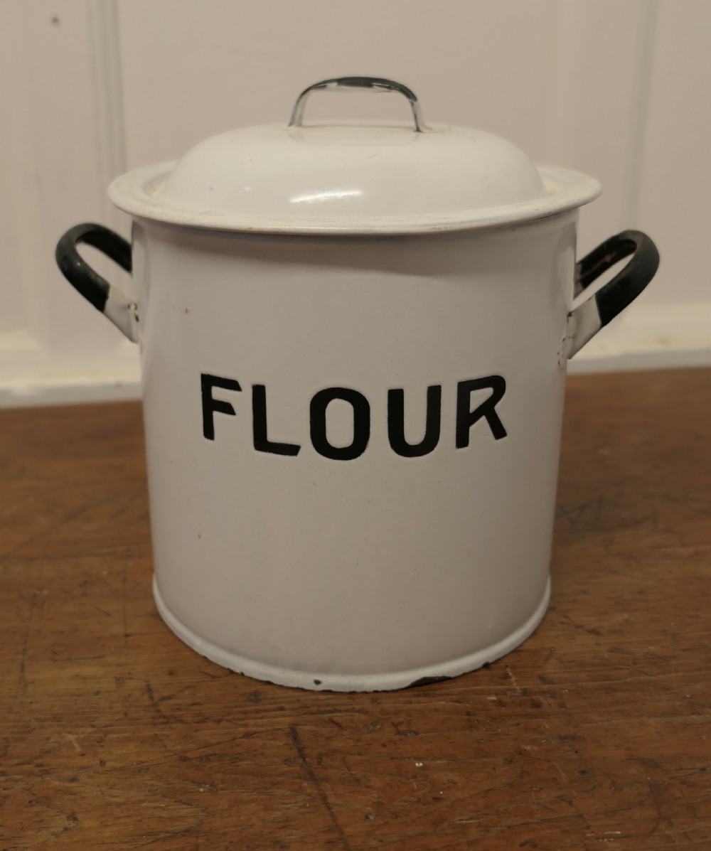 Lovely Enamel Flour Food Canister  View II