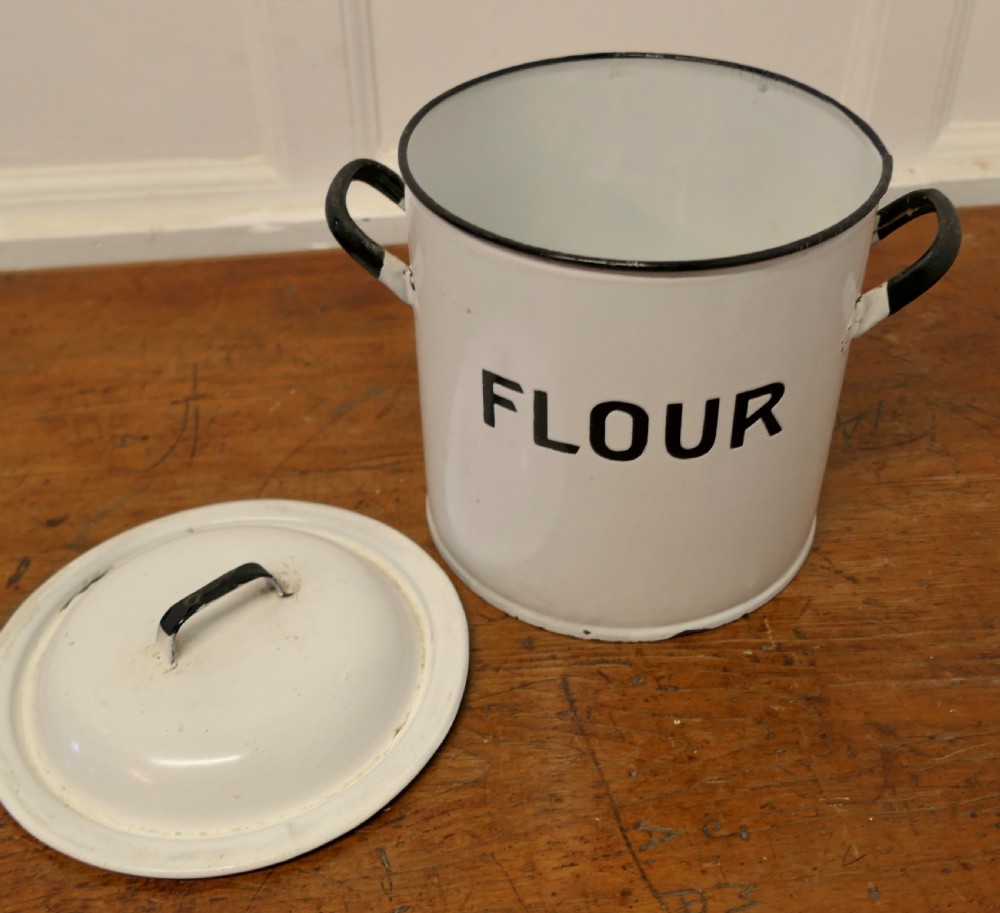 Lovely Enamel Flour Food Canister  View III
