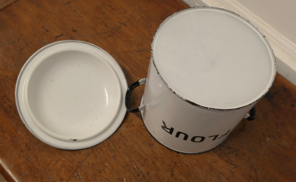 Lovely Enamel Flour Food Canister  View VI