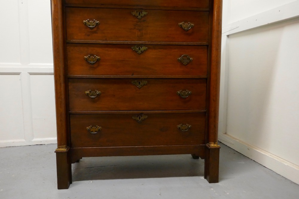 19th Century Tall 6 Drawer Oak Chest of Drawers  View IV